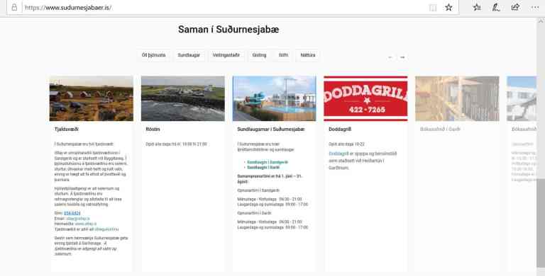 Skjáskot af þættinum Saman í Suðurnesjabæ á forsíðu vefsins